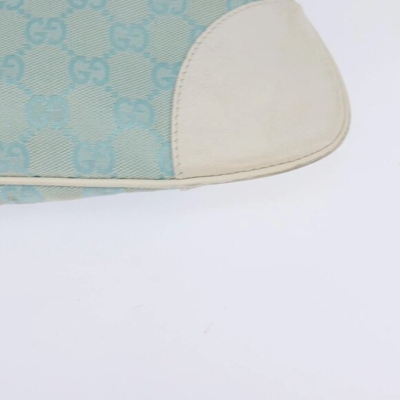 GUCCI Jackie GG Canvas Shoulder Bag Light Blue Gold 001 4057 Auth ki6112 - Picture 4 of 16
